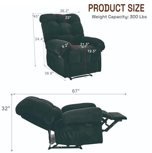 Sillón reclinable con apoyo ergonómico gris oscuro miniatura 2