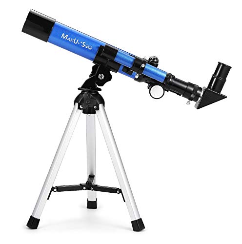 MaxUSee Kids Telescope 400x40mm with Finder Scope for Kids & Beginners + Portable 10X42 HD Monocular with BAK4 Prism FMC Lens for Moon Viewing Bird Watching Wildlife Scenery