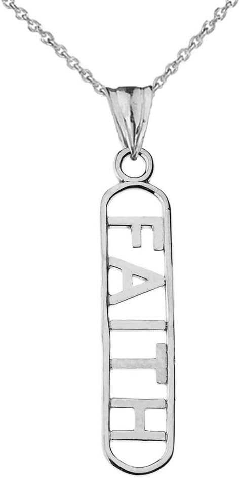Religious Jewelry Fine Sterling Silver Faith Pendant Necklace