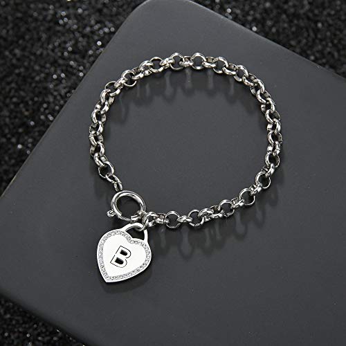 Image of CaleesLLC Letter A to Z Initial Charm Bracelet Adjustable Stainless Steel Anklet Personalized Wrist Link for Women