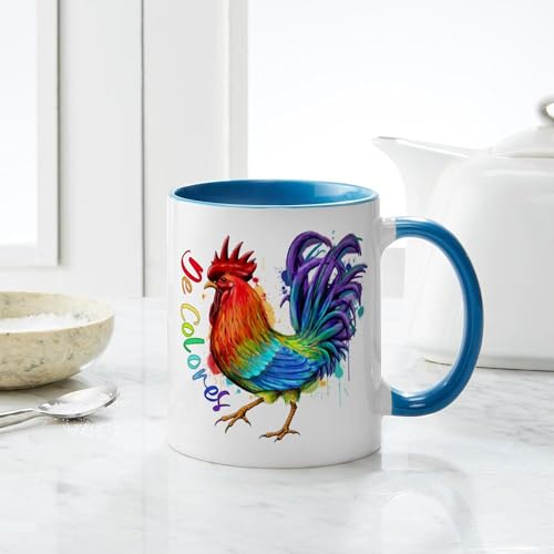 Taza de cerámica 11 oz con diseño de gallo de colores miniatura 6