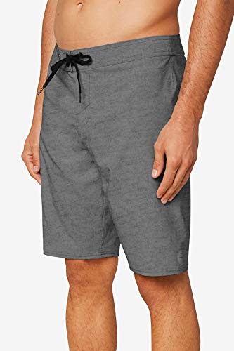 O'NEILL Men's Board Shorts, 20 Inch Outseam Hyperfreak Board Shorts, Premium Mens Board Shorts for Comfort and Style,Heather Grey,332