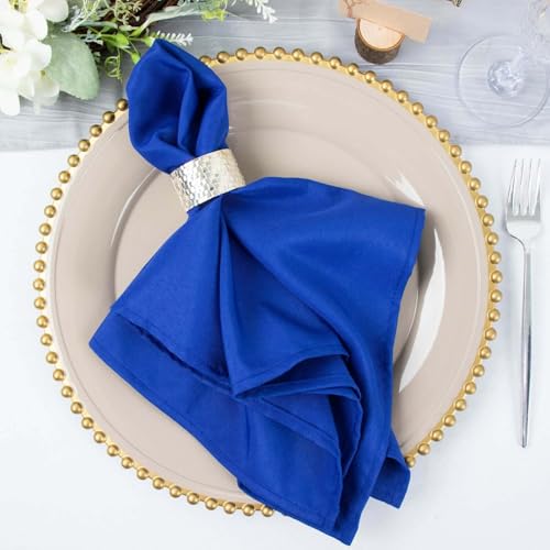 Tableclothsfactory 5 Pack Servilletas Royal Blue 20x20 in miniatura 1
