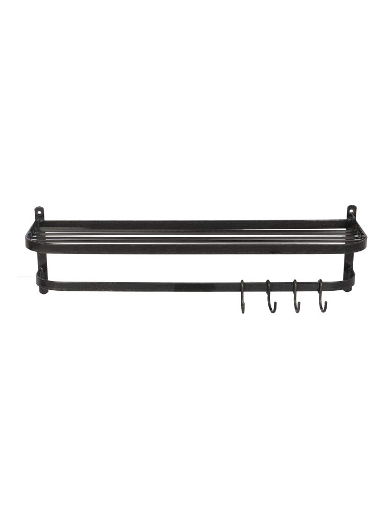 Garden Trading Grey/Black Farringdon Luggage Rack Crafted In Steel | Indoor Use Only | H20 X W70 X D20cm