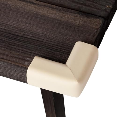 8-Pack Corner Protectors Baby Proof, Furniture Corner and Edge Safety Bumpers, Soft Rubber Foam Cushion Covers, 3M Taped Corner Guards, Baby Child Proofing Pads, Table Corner Protectors, White