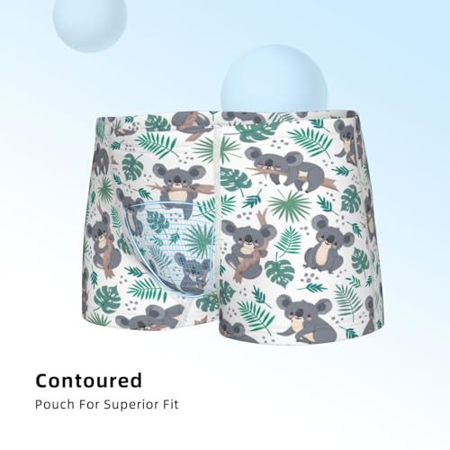 Boys' Cotton Boxer Brief Soft Underwear-Bears And Tropical Leaves4