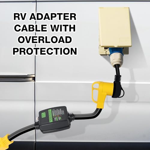 ZDHQLHJ NEMA 5-15P to 14-50R RV Adapter Cord with Overload Protection, 15 Amp Household Male Plug to 50 Amp Female Receptacle RV Circuit Analyzer with Surge Protector, for Camper Travel Trailer by ZDHQLHJ - Used condition - Image 6