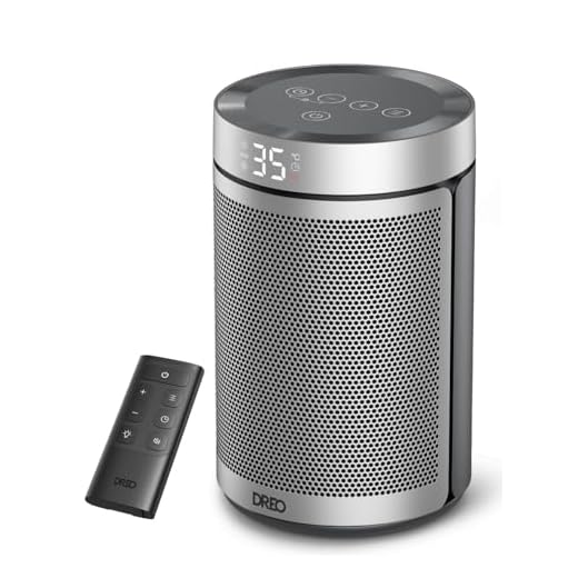 Dreo Atom 316 - Radiador silencioso (1500 W, cerámico PTC, termostato, protección contra sobrecalentamiento y vuelco, temporizador de 12 horas, calefacción eléctrica