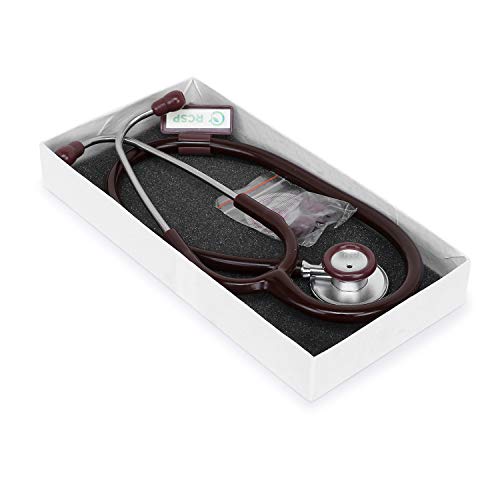 Image of RCSP Micro Plus Professional Stethoscope for Doctors and Medical Students | Comfortable Aluminium Chest Piece with Flexible Latex-Free Tube & Soft Sealing Ear Knobs | Chocolate Color