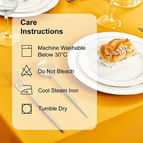 DWCN Halloween Decoration Table Cloth Wipeable Tablecloths Wipe Clean Tablecloth Rectangular Yellow Table Cloth 140x280cm(55x110in) Water Resistant Tablecloth Polyester - Image 4