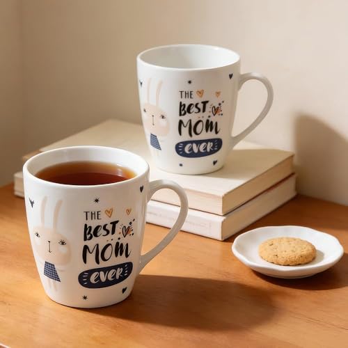 Image of U.P.C. U.P.C.Milk Mug Set of 2 | Ceramic & Bone China Coffee Milk Cups | Designer Printed Tea Coffee Mug Set | Large Capacity Milk Mugs | Microwave Safe Cup Set | Kitchen Drinkware Gift Set