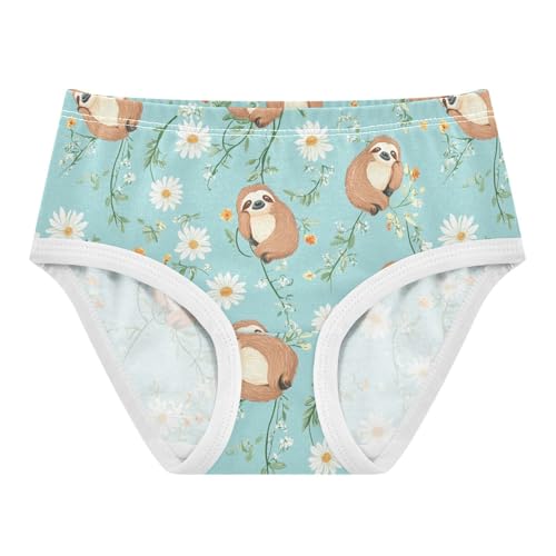 Wusikd Cute Sloths Daisy Girls' Underwear Cotton Girls Briefs Soft Toddler Underwear 2T