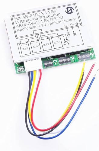Image of Electrobot 4S 100A 12.8V 14.4V LiFePO4 Lithium Battery BMS PCM Board with Balance Function | 4-Cell 18650 Battery Management Protection Module | 16.8V Charging Voltage - Single Unit