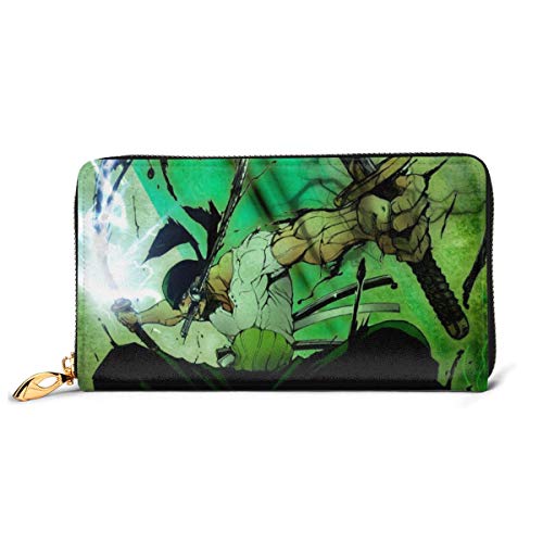 Preisvergleich Produktbild Einteilige Geldbörse aus echtem Leder mit Reißverschluss, lange Clutch, Münzfach, Kartenpaket für Damen und Herren