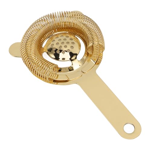 Tool Drink Strainer, Deformation Proof Stainless Steel Strainer Multifunctional Comfortable Handle for Home (Gold)