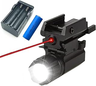 GOTICAL 2 in 1 Tactical Pistol Class-IIIA Red Dot Laser & 180 Lumen White LED Flashlight Combo - Hunting Accessories for Pistol Guns 1911 M9 G-Lock 17,19,20,21,22,23,30,31,32