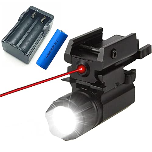 GOTICAL 2 in 1 Tactical Pistol Class-IIIA Red Dot Laser & 180 Lumen White LED Flashlight Combo - Hunting Accessories for Pistol Guns 1911 M9 G-Lock 17,19,20,21,22,23,30,31,32