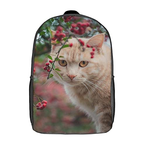 Sac à dos scolaire enfants grand format 17 pouces chat voyage sport 3D