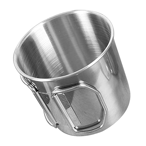 MUSISALY Outdoor Collapsible Camping Mug Portable Water Cup with Folding Handle for Hiking Travel and Picnics Multi Function Drinkware for Beverages