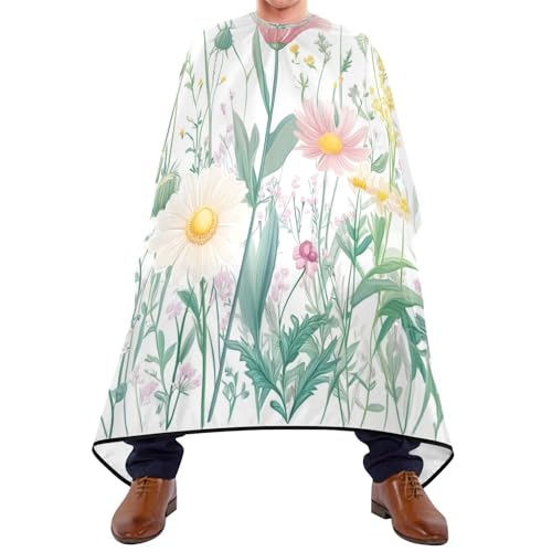Kigai Hair Cutting Cape for Men & Women Wildflowers Poppy Waterproof Barber Cape Professional Hairdressing Salon Styling Cape with Adjustable Closure Snap