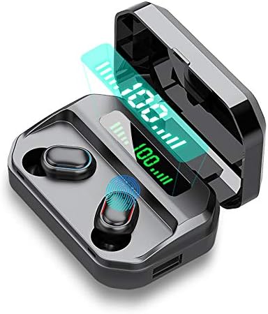 Auriculares Inalámbricos Auriculares Bluetooth 5.0,Micrófono Incorporado  Caja De Carga con Pantalla Led Auriculares Deportivos Internos,IPX7 a  Prueba de Agua,Llamada Manos Libres,para Android e iOS - PREYCA