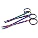 Set of 2 IRIS Micro Dissecting Scissors with Multicolor/Rainbow Titanium Coating Premium Quality Instrument - Perfect for Fine Precision Tissue Dissection Suture Removal STR + CRV (Multi-Titanium)