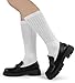 BomKinta Crew Slouch Socks Women Retro Scrunch Short Sock Soft Solid Ankle Socks Gifts Size 5-11 3 Pairs White