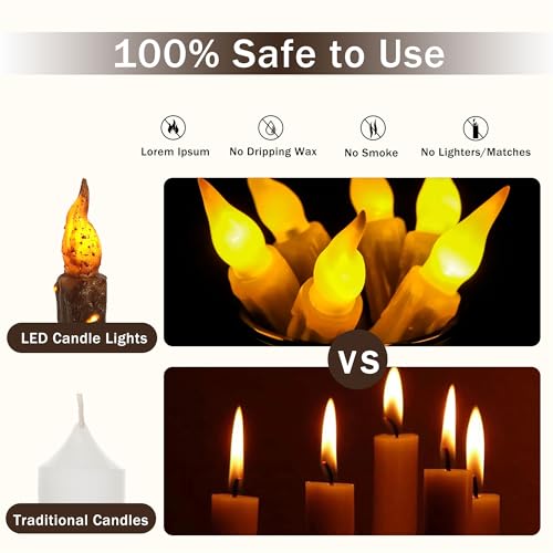 Image of Magical Candlesticks Flameless Taper Candle, 2pcs Brown LED Tapered Candles Remote Dipped Candle 6inch Battery Chandelier for Enchanting Weddings and Harry Potter Inspired Vigils(LW2P-BR)