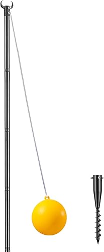 Tetherball Set with Base - Heavy Duty Tetherball Set Ball and Rope and Pole 9.3FT - Portable Tether Ball Set for Kids Dogs Backyard