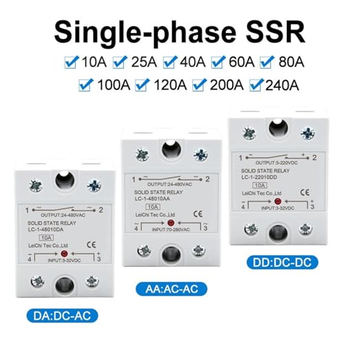 Solid state relay monophasé SSR 40A 60A 80A commutation rapide - 4