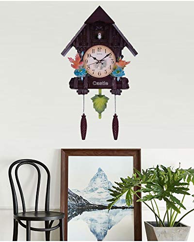 Three Secondz Cuckoo wall Clock Lovely Children's Room wall Clock - 65 cm x 16 cm x 37 cm - Fixed Door. Does not Open or Close (ChocoBrown) 2
