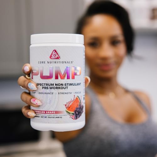 Image of Core Nutritionals Pump Full-Spectrum Non-Stimulant Pre-Workout, with N03T Nitrate, Peak02, Alpha GPC, for Maximum Pump, Strength, and Performance 20 Servings (Apple Guava)
