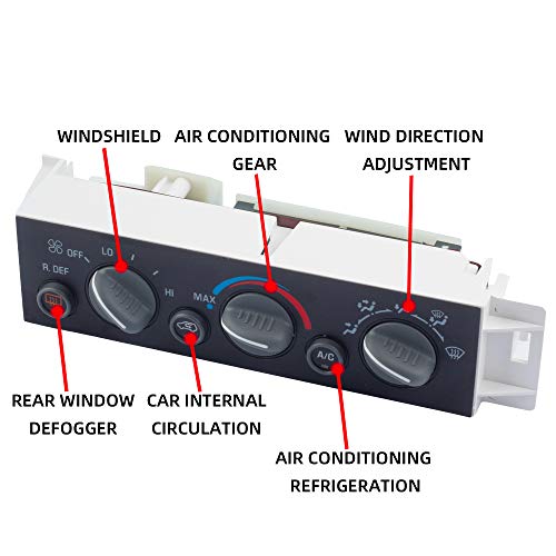 Dasbecan 599-006 AC Heater Climate Control Panel Module HVAC w/Rear Window Defogger Switch Compatible with Chevy C1500 C2500 Suburban Tahoe 1996-2000 GMC Yukon XL SL SLE SLT 9378805 16231165