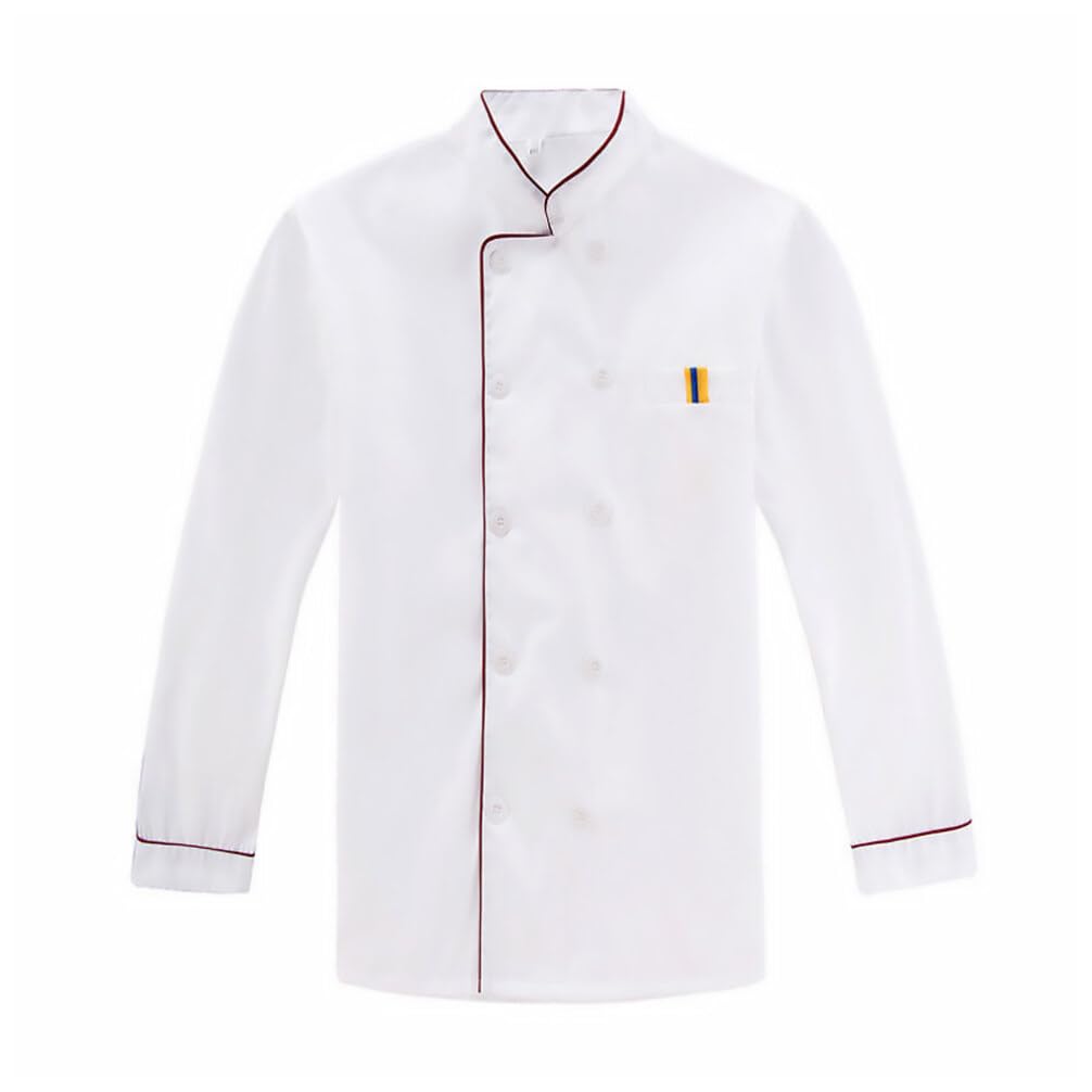 Cabilock Mens Dress Shirts White Button Down Shirt Unisex Chef Coat Sleeve Chef Jacket Kitchen Cook Clothes Restaurant Work Coat for Hotel Bar Barbecue Size L Mens Lightweight Jackets Women Shirts