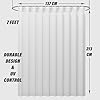 Kuber Industries Solid Shower Transparent Curtains for Bathroom | Waterproof Curtains with Hooks | PVC Self Lining Design Curtain | 7 Feet | White