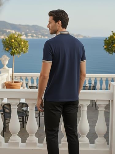 Image of VastraVibes Men's Polo T Shirt | Smart Casual Stylish Top | Slim Fit Trendy Wear | Travel Office Party | Premium Men's Fashion