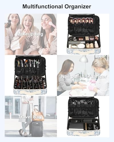 Relavel Rolling Makeup Case, Makeup Backpack Professional Makeup Artist Train Case