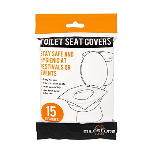 Milestone Camping Milestone Lot de 15 Housses de siège de Toilette jetables Unisexe Blanc Taille Unique Cover