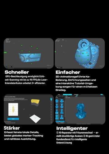 Creality Sermoon X1 3D-Scanner, Multi-Laser, NIR Strukturlicht, 0,02 mm Präzision, 5 mm–4000 mm, Marker, Spray-frei, Tiefloch-Scan, Kabellos mobil für CAD/Reverse Engineering/Qualitätskontrolle