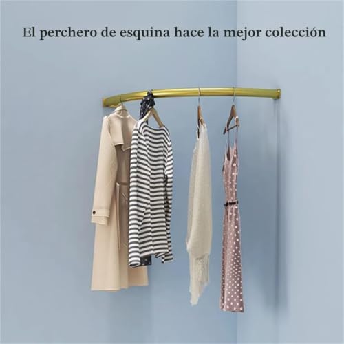 Miniatura 5 de Sevoly Barra De Esquina Para Colgar Ropa, Perchero Industrial Resistente De Tubo, Perchero De Esquina De Pared, Para Oficina, Entrada Y Dormitorio.,Blanca,40x40cm