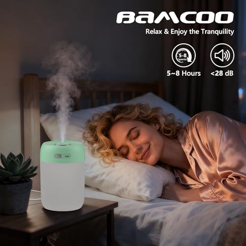 Image of Portable Small Humidifier, 650ml Plant Humidifier, Green