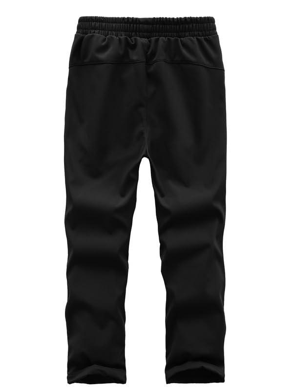 Zzkouine Pantaloni Sci Bambino Pantaloni Trekking Softshell da Neve, Impermeabili e Anti Vento Pantalone Bambini con Fodera in Pile