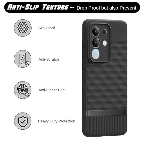 Image of Shockproof Case for Vivo T4x 5G / Y29 4G / Y31 Pro 5G / iQOO Z10x 5G | Full Camera Protection | TPU Flexible Back Cover for Vivo T4x 5G / Y29 4G / Y31 Pro 5G / iQOO Z10x 5G (Matte Black)