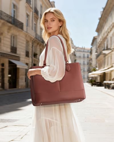 LOVEVOOK 3-Compartment PU Leather Tote
