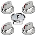 AMI PARTS DG64-00472A DG64-00347A Stove Knobs Fit for DG64-00473A DG64-00347B Sam-Sung Gas Range Knobs for NX58H5600SS NX58F5500SS NX58F5300SS FX510BGS FX710BGS Oven Gas Range ?5 Pack?
