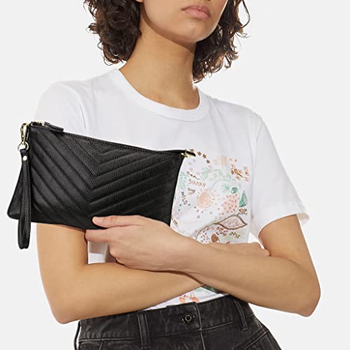 Image of Uromee Wristlet Wallet Clutch Purses for Women Genuine Leather Crossbody Bag Handbag with Detachable Shoulder Chain
