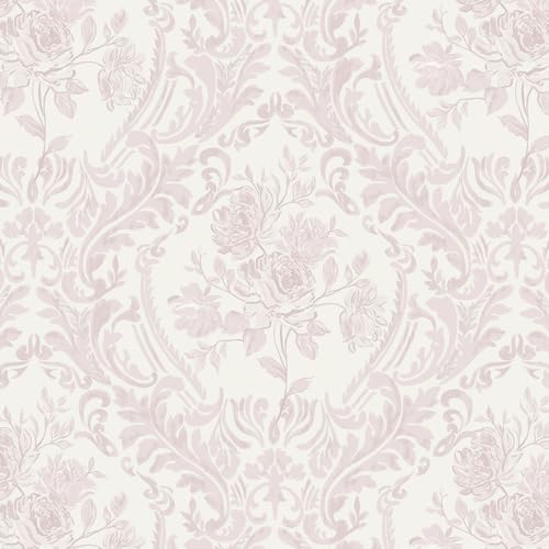 CiCiwind Carta da parati autoadesiva con fiori, 44 cm x 10 m, rosa, impermeabile, per mobili, autoadesiva, rimovibile, autoadesiva, per pareti, armadi, mobili