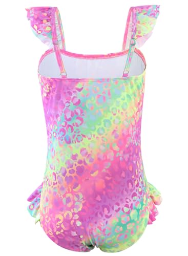 Image of DAXIANG Girls One Piece Ruffle Strap Swimsuit Quick Dry Mermaid Swimwear Beach Sport Bathing Suit for Toddler Kids 4-11 Years