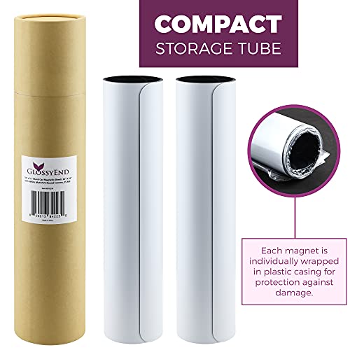 Set of 2 – 24” X 12” Car Door Magnets, Car Signs, Flexible Signs for Vehicles, White PVC Finish and Round Corners, Magnetic Thickness 30 Mil.