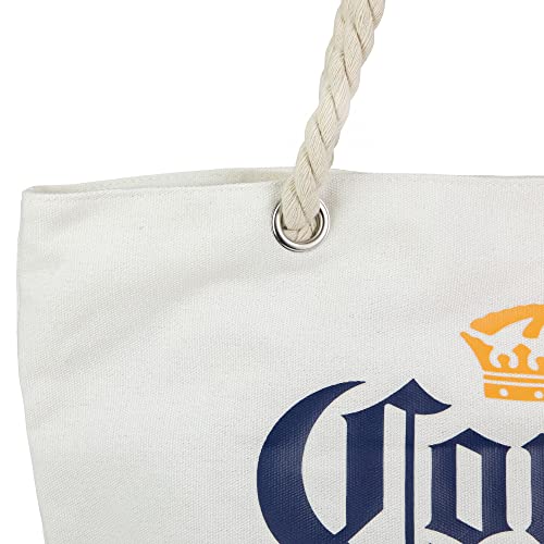 Northlight 19.25" Corona Canvas and Burlap Beach Tote Bag with Rope Handles, White3